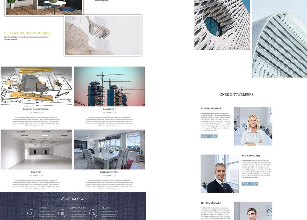 website voorbeeld architectenbureau ontwerp