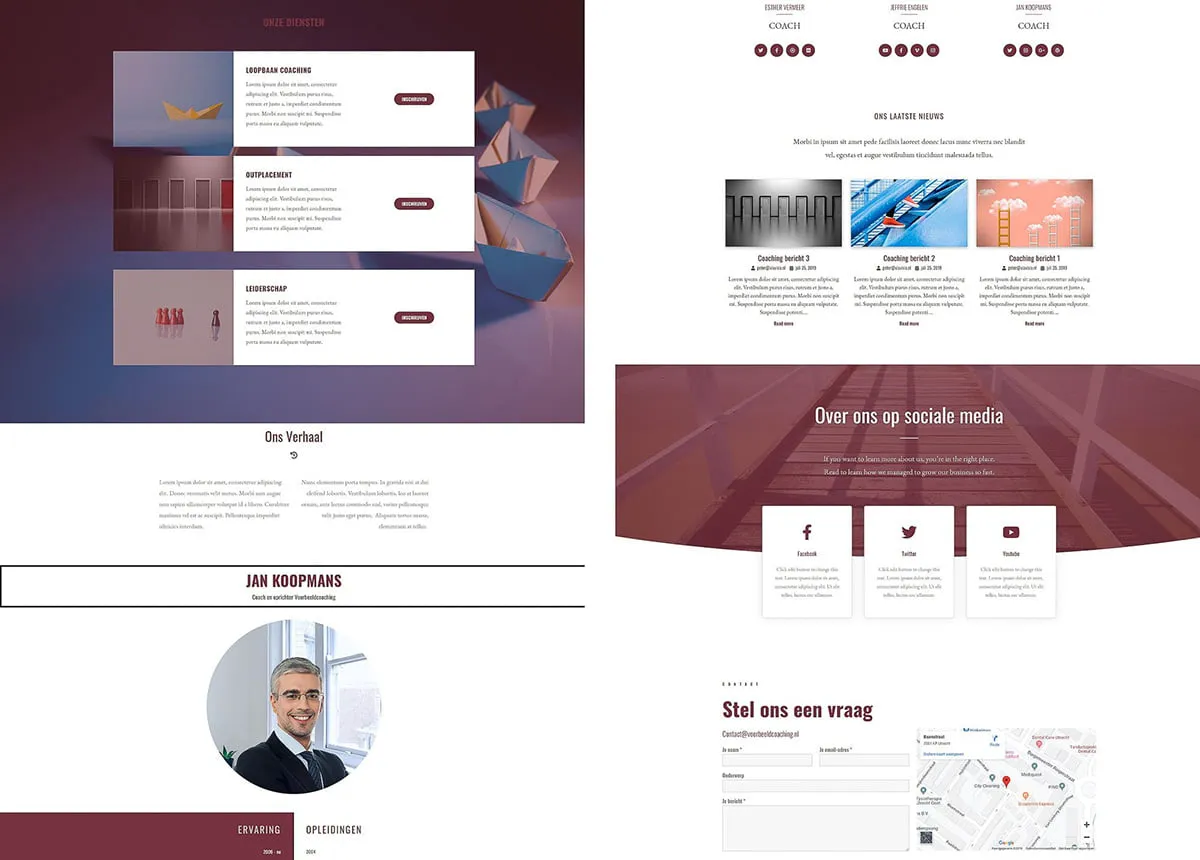 website voorbeeld coaching ontwerp